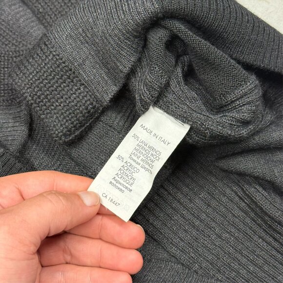 BNWT Codice Merino Wool Cable Knit Sweater 1/4 Zip Made in Italy Black 50 Medium - Picture 8 of 8